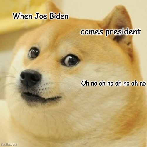 Oh No | When Joe Biden; comes president; Oh no oh no oh no oh no | image tagged in memes,doge | made w/ Imgflip meme maker
