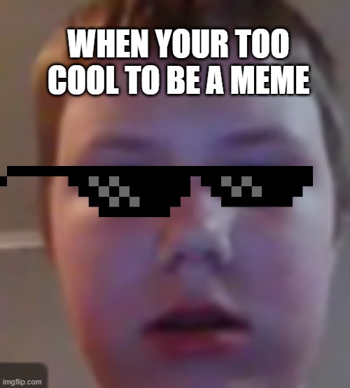 ORIGINAL PICTURE I TOOK (btw not not my face tho) | WHEN YOUR TOO COOL TO BE A MEME | image tagged in memes | made w/ Imgflip meme maker