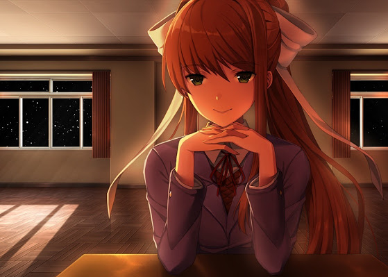 monika staring Blank Meme Template