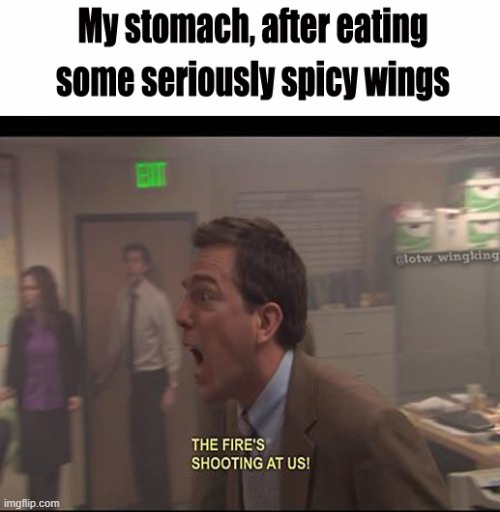 My stomach feels bad | image tagged in the office,chicken wings,gifs,memes | made w/ Imgflip meme maker