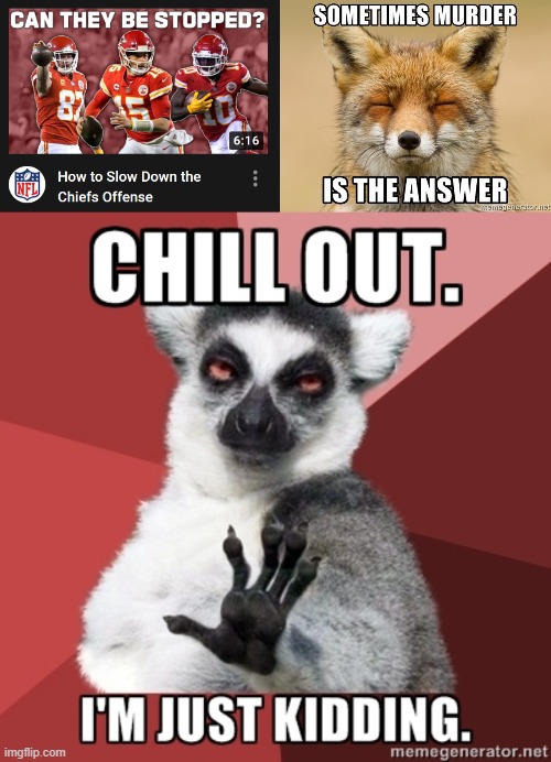 How to stop the Chiefs offense | image tagged in nfl,kansas city chiefs,sad fox | made w/ Imgflip meme maker