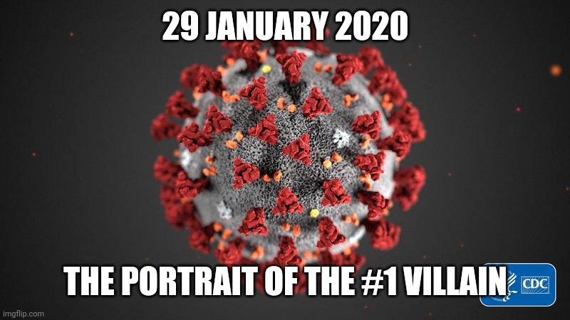 MWAHAHAHAHAHAHAHAHAHAHAHAHAHAHAHAHAAAAAAAAAAAAAAAAAA!!!!! | 29 JANUARY 2020; THE PORTRAIT OF THE #1 VILLAIN | image tagged in covid 19,memes,villain | made w/ Imgflip meme maker