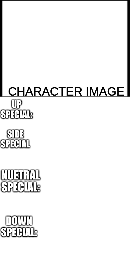 High Quality Smash bros character profile Blank Meme Template