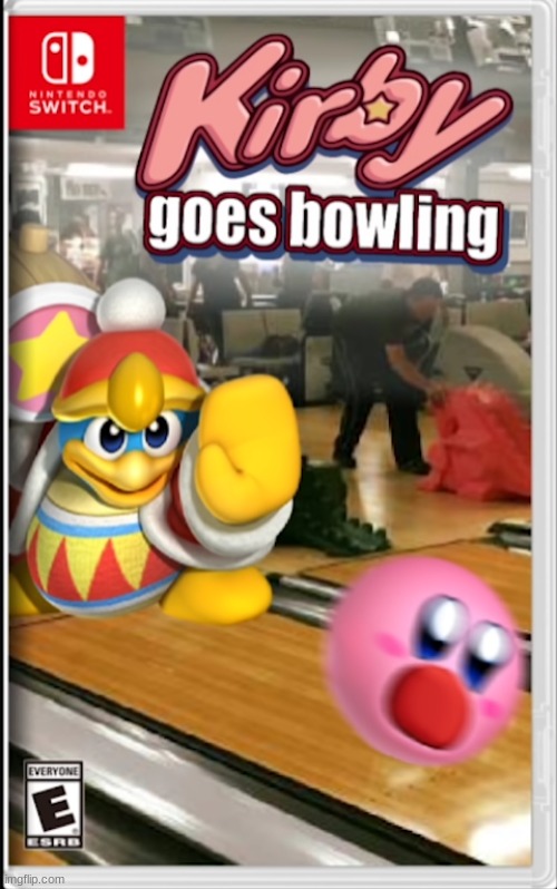 he's just givin' him a nice little push :) | image tagged in kirby,fake switch games | made w/ Imgflip meme maker