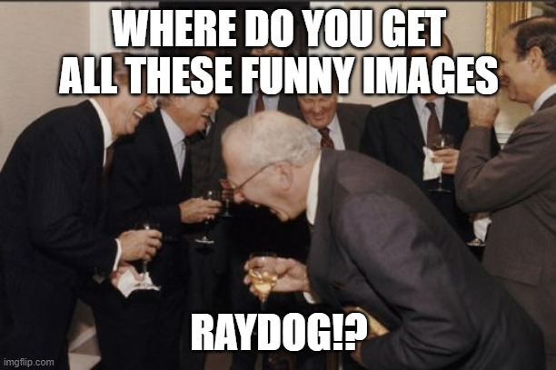 Laughing Men In Suits Meme | WHERE DO YOU GET ALL THESE FUNNY IMAGES RAYDOG!? | image tagged in memes,laughing men in suits | made w/ Imgflip meme maker