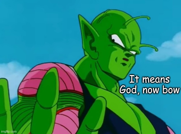 Seriously, what the hell's a Kami- | It means God, now bow | made w/ Imgflip meme maker