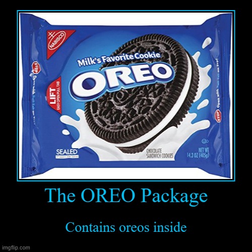 Who thinks that oreos are in this package? | image tagged in funny,demotivationals,oreos,yummy | made w/ Imgflip demotivational maker