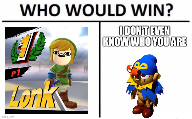 Who Would Win? Meme | I DON’T EVEN KNOW WHO YOU ARE | image tagged in memes,who would win | made w/ Imgflip meme maker