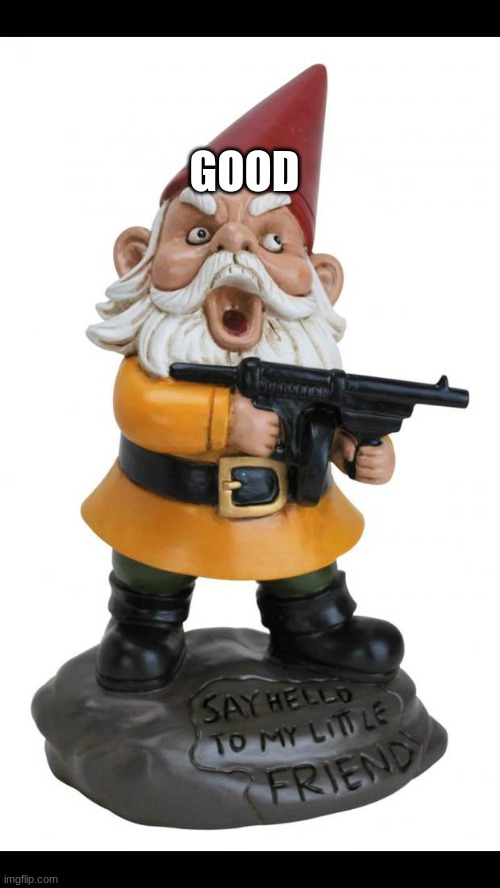 Angry Gnome | GOOD | image tagged in angry gnome | made w/ Imgflip meme maker