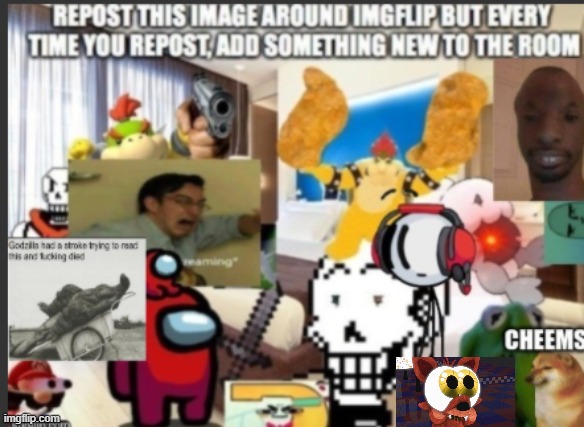 F o x y | image tagged in repost,add,something,the room,fnaf,meme | made w/ Imgflip meme maker