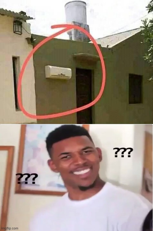 I guess he's trying to stop Climate Change by facing his AC outside... | made w/ Imgflip meme maker