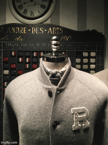 “We’re not gray. We’re grey.” | image tagged in fashion,window design,ralph lauren,gray grey,gray pride,brian einersen | made w/ Imgflip images-to-gif maker