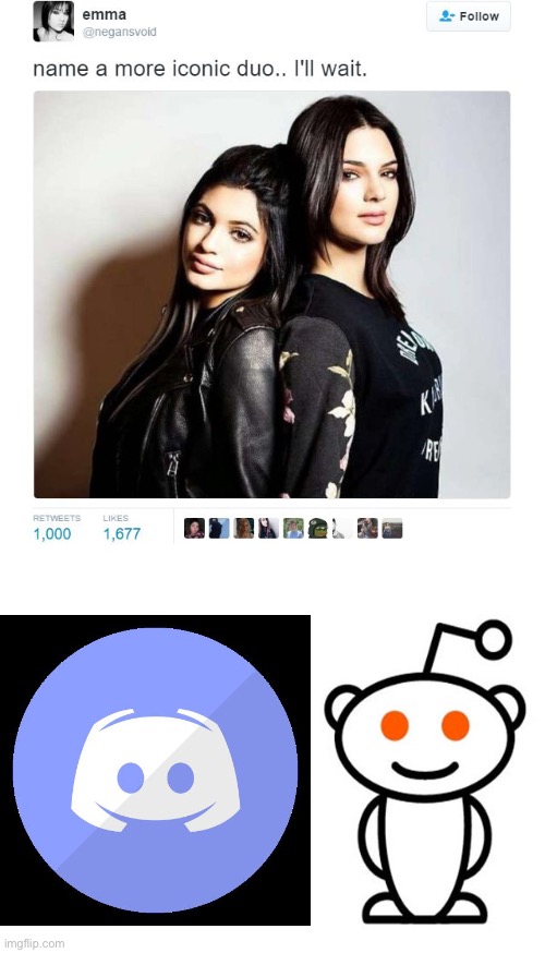 The real iconic duo | image tagged in name a more iconic duo,blank white template | made w/ Imgflip meme maker