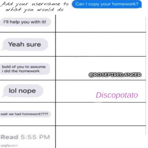 Discopotato | made w/ Imgflip meme maker