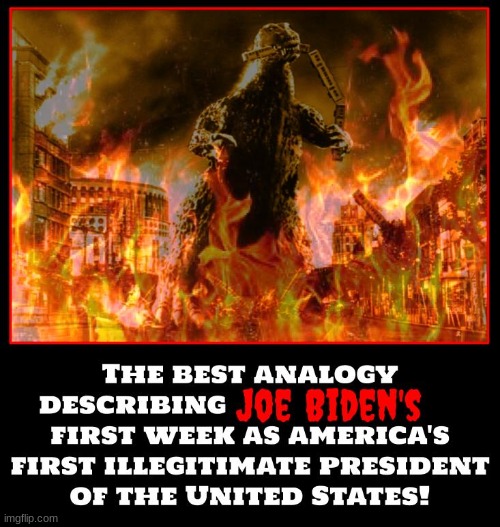 Now imagine if Godzilla were senile AND demented | image tagged in voter fraud,joe biden,political,politics | made w/ Imgflip meme maker