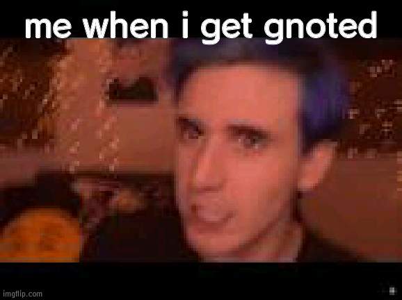 me when i get gnoted | made w/ Imgflip meme maker