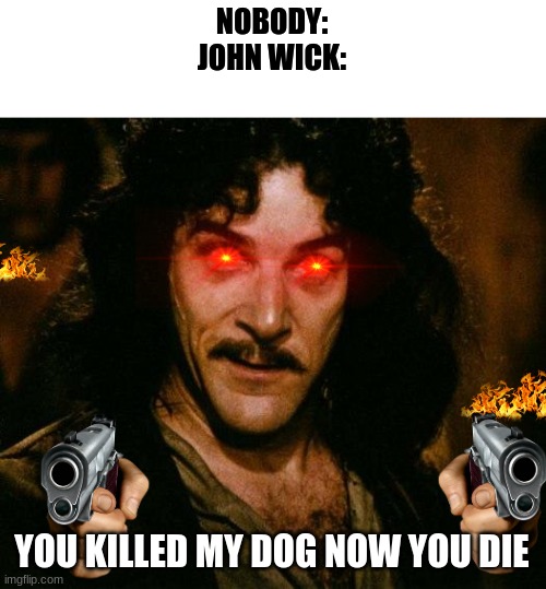 Doggy problems | NOBODY:
JOHN WICK:; YOU KILLED MY DOG NOW YOU DIE | image tagged in memes,inigo montoya,dog,john wick,doge | made w/ Imgflip meme maker