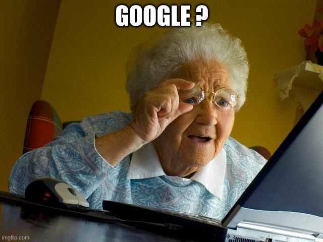Grandma Finds The Internet | GOOGLE ? | image tagged in memes,grandma finds the internet | made w/ Imgflip meme maker