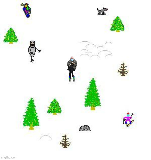 Free Ski Bernie | image tagged in bernie mittens,freeski,abominable | made w/ Imgflip meme maker