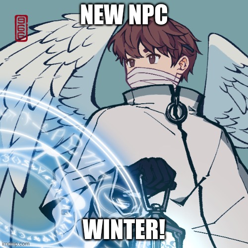 NEW NPC! | NEW NPC; WINTER! | image tagged in the gate keeper | made w/ Imgflip meme maker