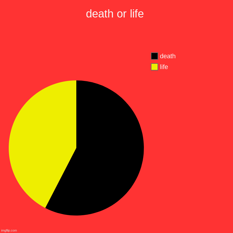 death or life | life, death | image tagged in charts,pie charts | made w/ Imgflip chart maker