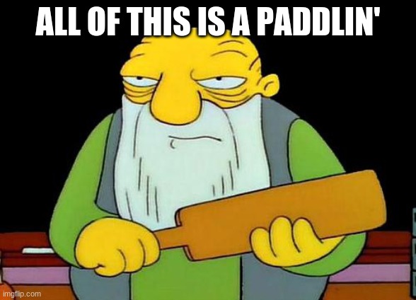 That's a paddlin' Meme | ALL OF THIS IS A PADDLIN' | image tagged in memes,that's a paddlin' | made w/ Imgflip meme maker