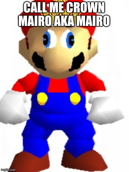 Mairo | CALL ME CROWN MAIRO AKA MAIRO | image tagged in mairo | made w/ Imgflip meme maker
