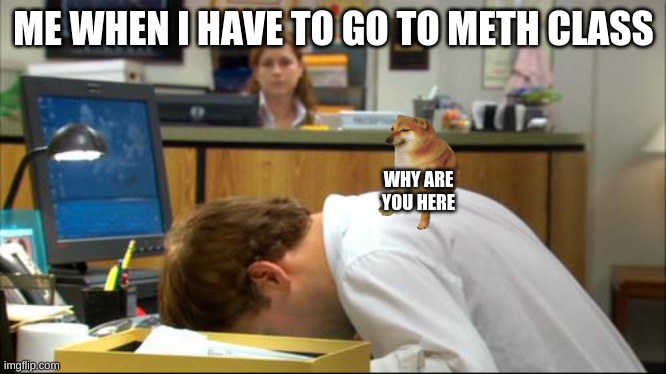 Me right now irl | ME WHEN I HAVE TO GO TO METH CLASS; WHY ARE YOU HERE | image tagged in dies of boredom,boredom,funny memes | made w/ Imgflip meme maker