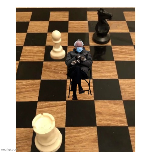 image tagged in memes,bernie mittens,chess | made w/ Imgflip meme maker