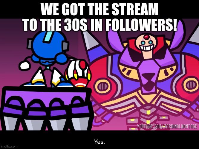TerminalMontage Mega Man X | WE GOT THE STREAM TO THE 30S IN FOLLOWERS! | image tagged in terminalmontage mega man x | made w/ Imgflip meme maker
