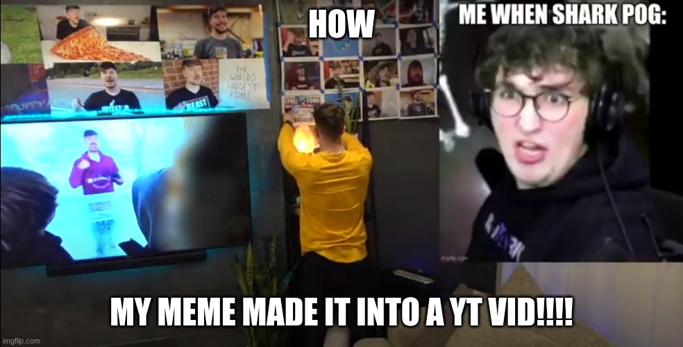 HOW; MY MEME MADE IT INTO A YT VID!!!! | image tagged in shark | made w/ Imgflip meme maker