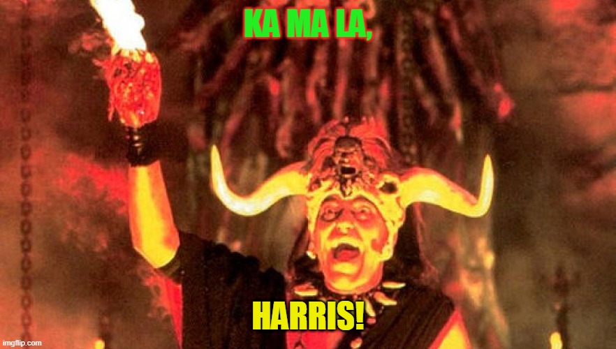 Satan Worshipers Unite under your Leader! | KA MA LA, HARRIS! | image tagged in temple of doom heart | made w/ Imgflip meme maker