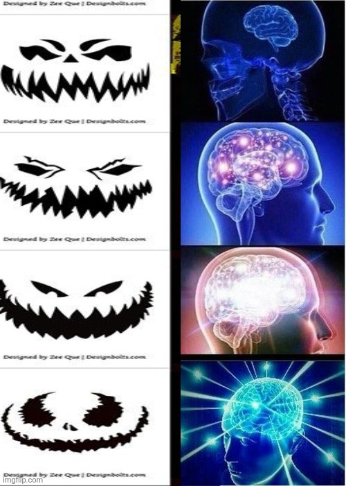 -With feeling on heart. | image tagged in expanding brain,halloween costume,pumpkin spice,scully,images,young man smile then shock | made w/ Imgflip meme maker