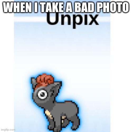 unpix | WHEN I TAKE A BAD PHOTO | made w/ Imgflip meme maker
