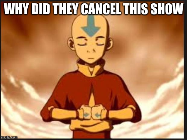 Aang | WHY DID THEY CANCEL THIS SHOW | image tagged in aang | made w/ Imgflip meme maker