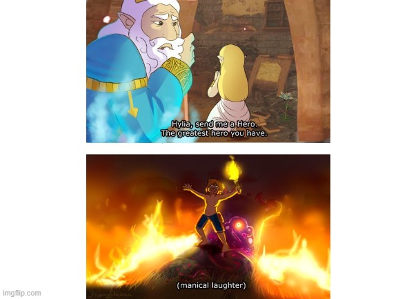 nice job hylia :) | image tagged in the legend of zelda breath of the wild | made w/ Imgflip meme maker