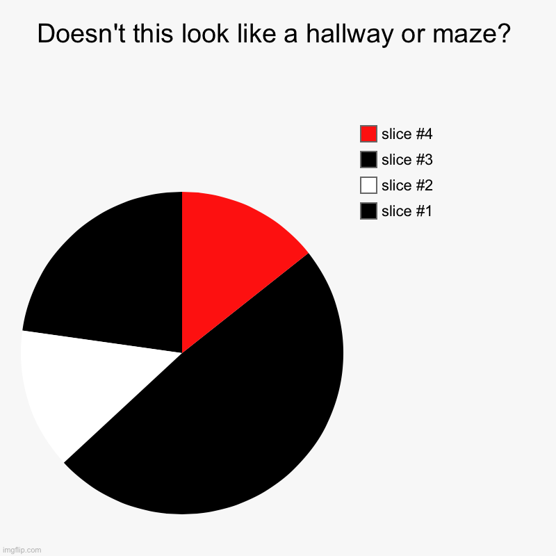 Doesn't this look like a hallway or maze? | | image tagged in charts,pie charts,wtf | made w/ Imgflip chart maker