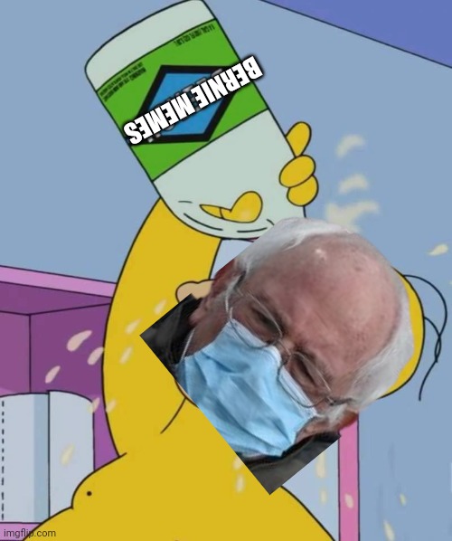 Homer with bleach | BERNIE MEMES | image tagged in homer with bleach | made w/ Imgflip meme maker