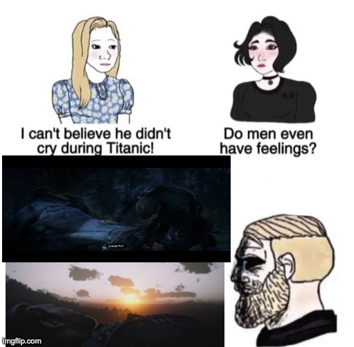 Made me cry and i never cry | image tagged in chad crying | made w/ Imgflip meme maker