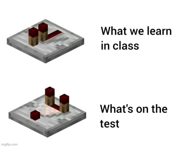 I know the test, and this is the test... | image tagged in test,minecraft,funny memes | made w/ Imgflip meme maker
