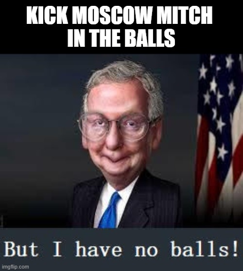 The Grim Reaper Senator Mitch McConnell Lost His Balls | KICK MOSCOW MITCH 
IN THE BALLS | image tagged in grim reaper | made w/ Imgflip meme maker