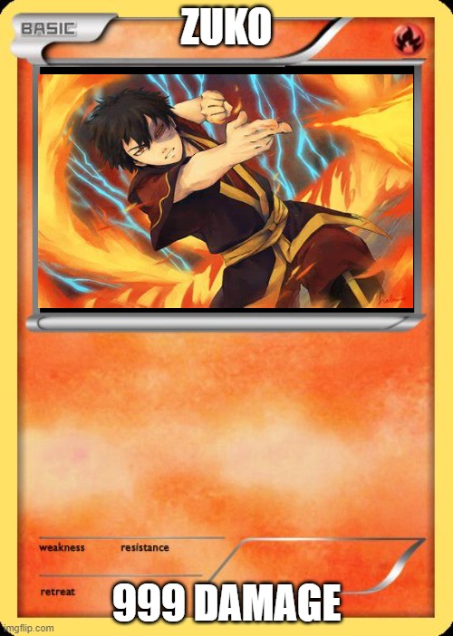 Blank Pokemon Card | ZUKO; 999 DAMAGE | image tagged in blank pokemon card | made w/ Imgflip meme maker