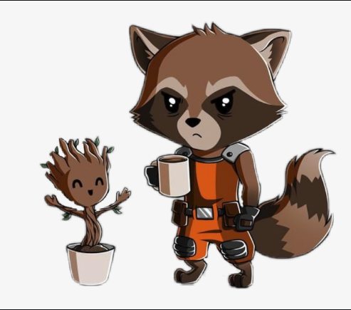 High Quality Chibi Rocket and Groot Blank Meme Template
