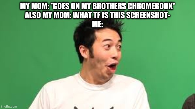 poggers | MY MOM: *GOES ON MY BROTHERS CHROMEBOOK*
ALSO MY MOM: WHAT TF IS THIS SCREENSHOT-
ME: | image tagged in poggers | made w/ Imgflip meme maker