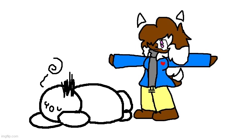 Another new temp lul | image tagged in cocoa t posing over you | made w/ Imgflip meme maker