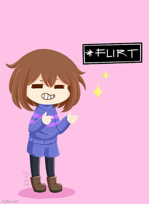 New template | image tagged in frisk flirt | made w/ Imgflip meme maker