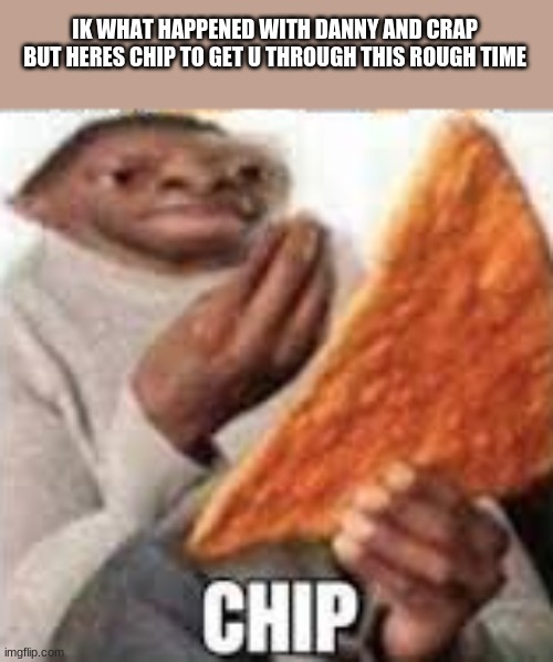 IK WHAT HAPPENED WITH DANNY AND CRAP BUT HERE'S CHIP TO GET U THROUGH THIS TOUGH TIME | image tagged in memes | made w/ Imgflip meme maker