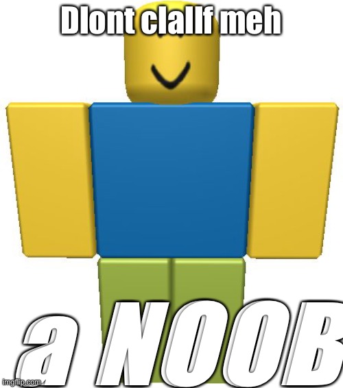 Bruhhhh | Dlont clallf meh; a NOOB | image tagged in roblox noob | made w/ Imgflip meme maker