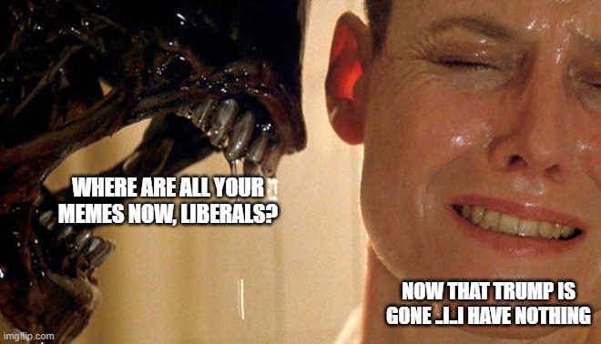 lmfao  Love seeing the lack of libtard memes ! | WHERE ARE ALL YOUR MEMES NOW, LIBERALS? NOW THAT TRUMP IS GONE ..I..I HAVE NOTHING | image tagged in stupid liberals,politics lol,too bad,donald trump approves,election 2020,funny memes | made w/ Imgflip meme maker