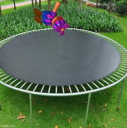 well here's JJ on a trampoline because I have nothing else to do in my pathetic life | image tagged in memes,trampoline,fnaf world,fnaf | made w/ Imgflip meme maker